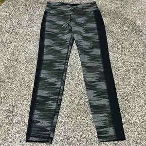 Brooks Tight Black Gray Leggings  7/8 Length Medium Running Yoga